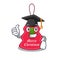 Graduation christmas tag hanging on mascot shape
