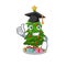 Graduation christmas tree isolated with the mascot