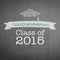 Graduation congratulations class of 2015 greeting announcement for educational congrats card with studentâ€™s doodle on chalkboard
