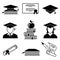 Graduation and education icons