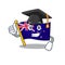 Graduation flag new zealand isolated on character