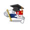 Graduation flag panama character shaped with cartoon