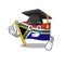 Graduation flag south africa with cartoon shape