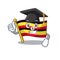 Graduation flag uganda in the mascot shape