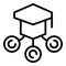 Graduation hat icon outline vector. Office study