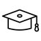 Graduation hat icon outline vector. Security police