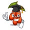 Graduation jujube fruit isolated with the cartoon