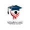Graduation logo template vector, University logo in flat style