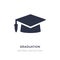 graduation mortarboard icon on white background. Simple element illustration from Education concept