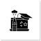 Graduation online party glyph icon