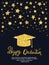 Graduation party. Vector template of invitation card