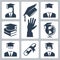 Graduation related icon set
