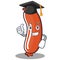 Graduation sausage character cartoon style