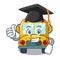 Graduation school bus character cartoon