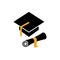 Graduation school icon design template vector isolated