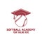 The Graduation Toga Hat with Baseball Softball or Tennis Ball for Sport Course Education School Academy Logo Design