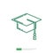 Graduation Toga Hat. Education Line Icon