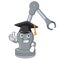 Graduation toy robotic arm machine on cartoon shape