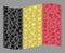 Graduation Waving Belgium Flag - Collage with Graduation Cap Icons