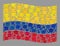 Graduation Waving Colombia Flag - Collage of Graduation Cap Items