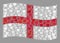Graduation Waving England Flag - Collage of Graduation Cap Items