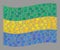 Graduation Waving Gabon Flag - Mosaic with Graduation Cap Icons