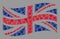 Graduation Waving Great Britain Flag - Collage of Graduation Cap Objects