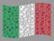 Graduation Waving Italy Flag - Mosaic of Graduation Cap Icons