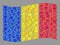 Graduation Waving Romania Flag - Collage of Graduation Cap Objects