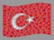 Graduation Waving Turkey Flag - Collage of Graduation Cap Objects