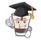 Graduation white russian character cartoon