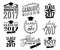 Graduation wishes overlays labels set. Monochrome graduate class of 2017 badges
