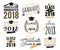Graduation wishes overlays, labels set. Retro graduate class of 2018 badges