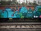 Graffiti on abandoned freight train