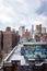 Graffiti atop Chinatown rooftops in New York City