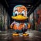 Graffiti Character Duck: Colorful Zbrush Illustration With Street Art Vibes
