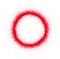 Graffiti circle spray design element in red on white