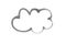 Graffiti cloud sign sprayed on white isolated background