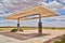 Graffiti Covers the Remains of an Abandoned Gas Station along old Route 66