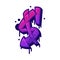 Graffiti Dollar Purple Bold Sign Vector Illustration