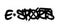 Graffiti e sports text sprayed in black over white
