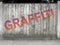 Graffiti fence gray