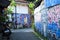 A graffiti filled alley in Yogyakarta, Indonesia.