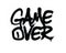 Graffiti game over text sprayed in black over white