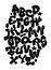Graffiti hand lettering alphabet. Vector font
