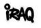 Graffiti Iraq word sprayed in black over white