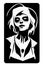 Graffiti lady zombie in black and white