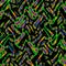 Graffiti maze continuous abstract pattern with grunge effect in neon vivid colors on black background