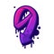 Graffiti Nine Number and Purple Bold Numeral Vector Illustration
