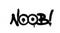 Graffiti NOOB chat abbreviation in black over white